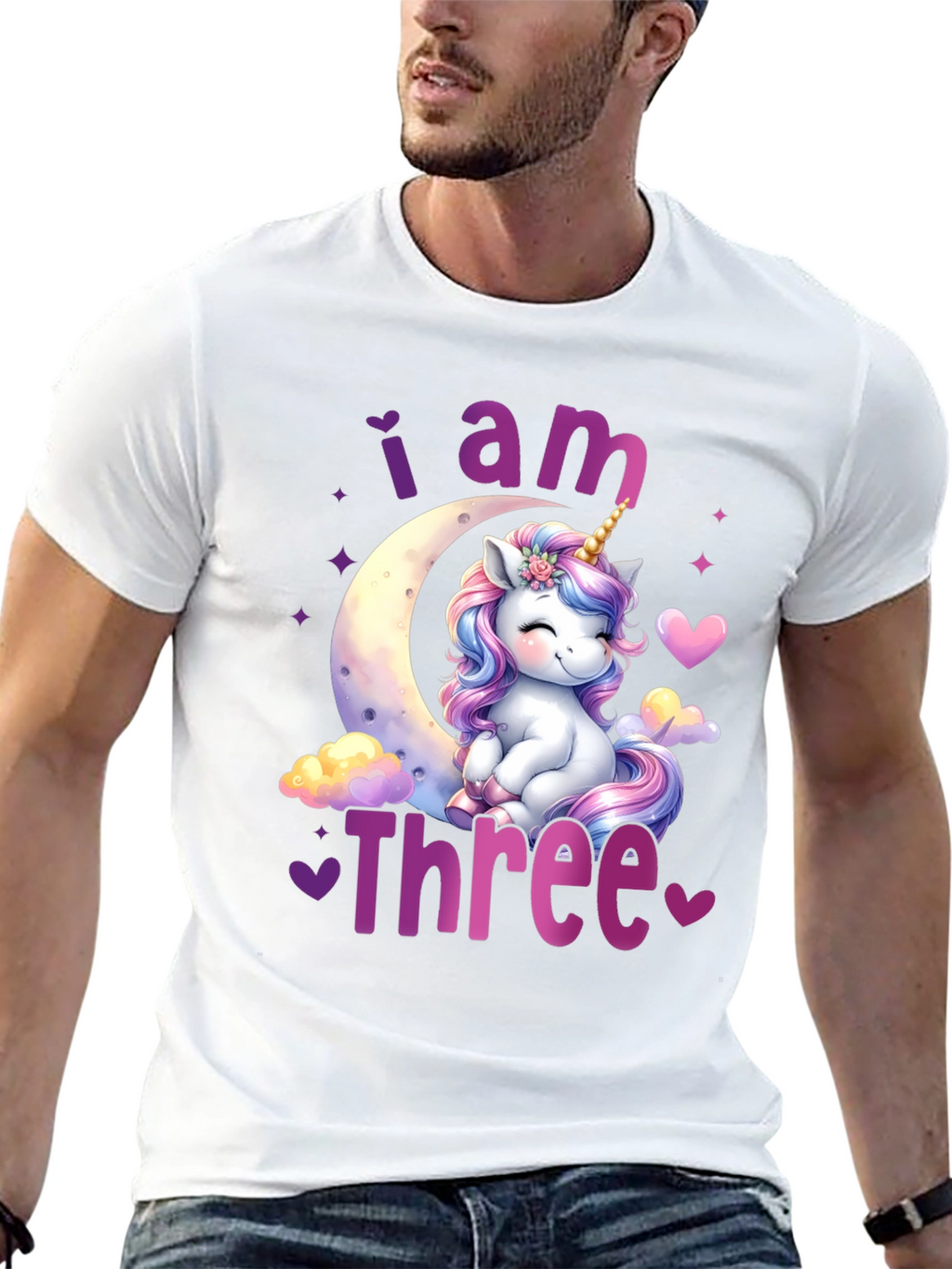 I am Three Unicorn Birthday T-Shirt