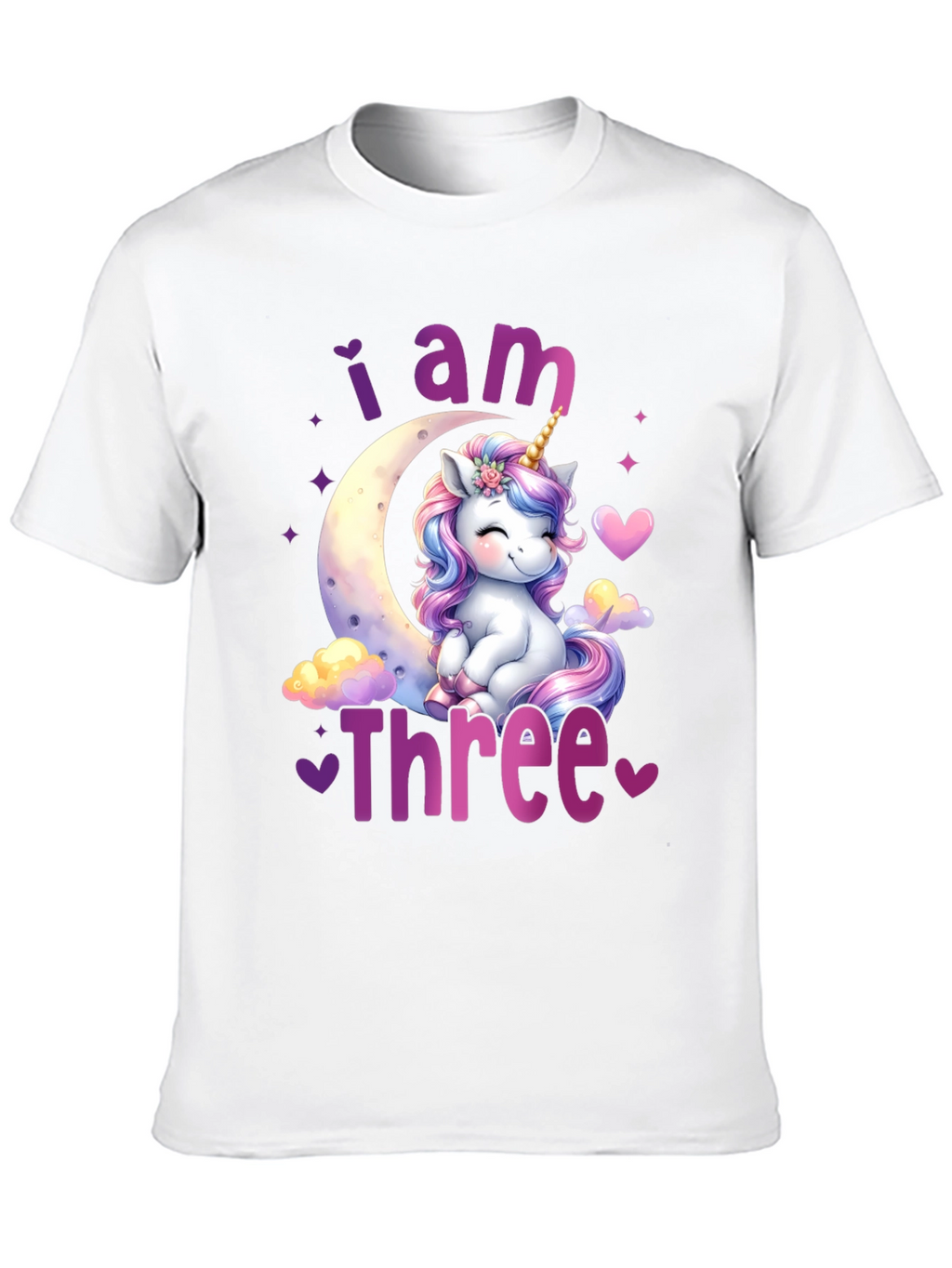 I am Three Unicorn Birthday T-Shirt