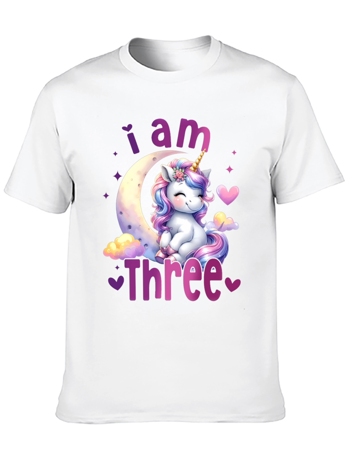 I am Three Unicorn Birthday T-Shirt