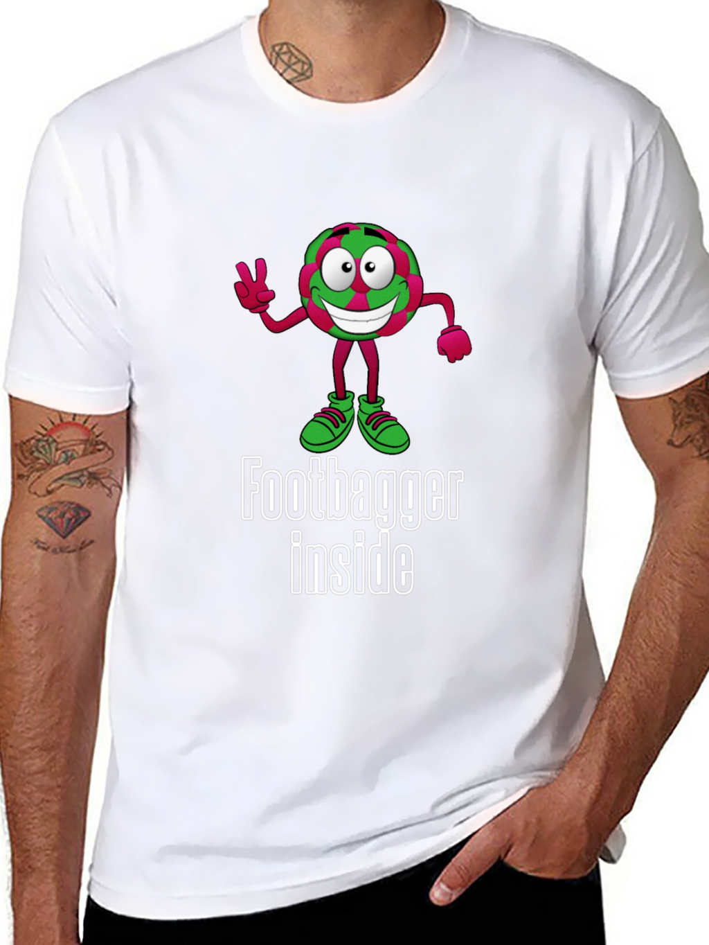Funny Footbagger Inside Graphic T-Shirt