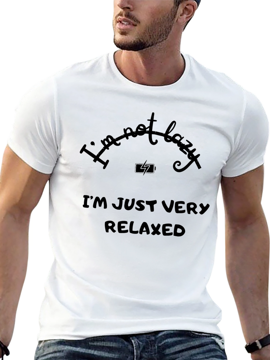 Funny Im Not Lazy Mens Black T-Shirt