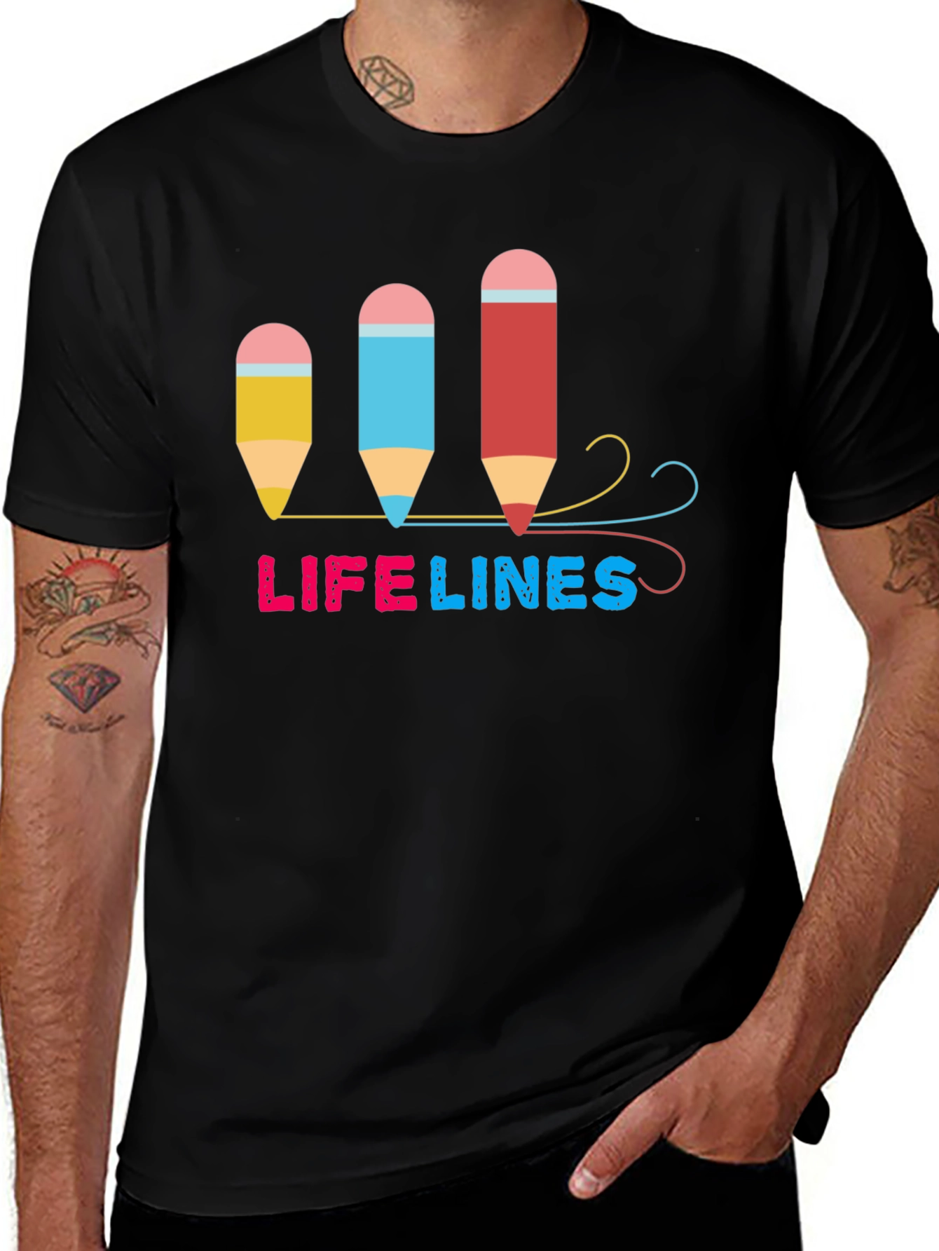 Lifelines Pencil Graphic T-Shirt