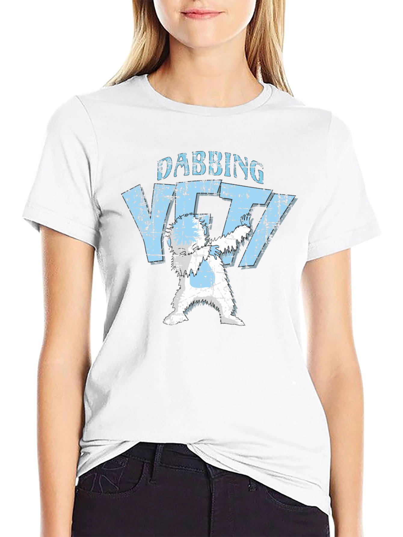 Dabbing Yeti Black Graphic T-Shirt