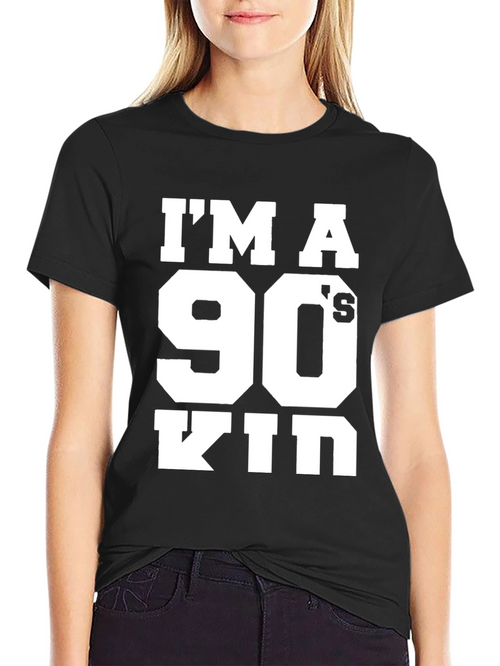90s Kid Black Graphic T-Shirt