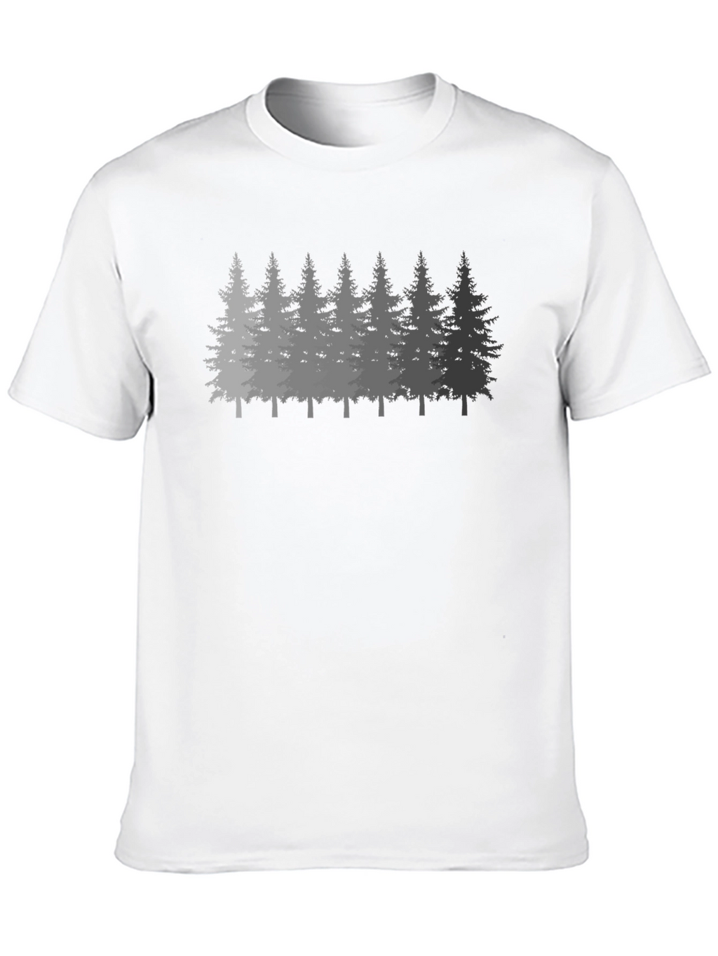 Mens Forest Print Black Crew Neck T-Shirt