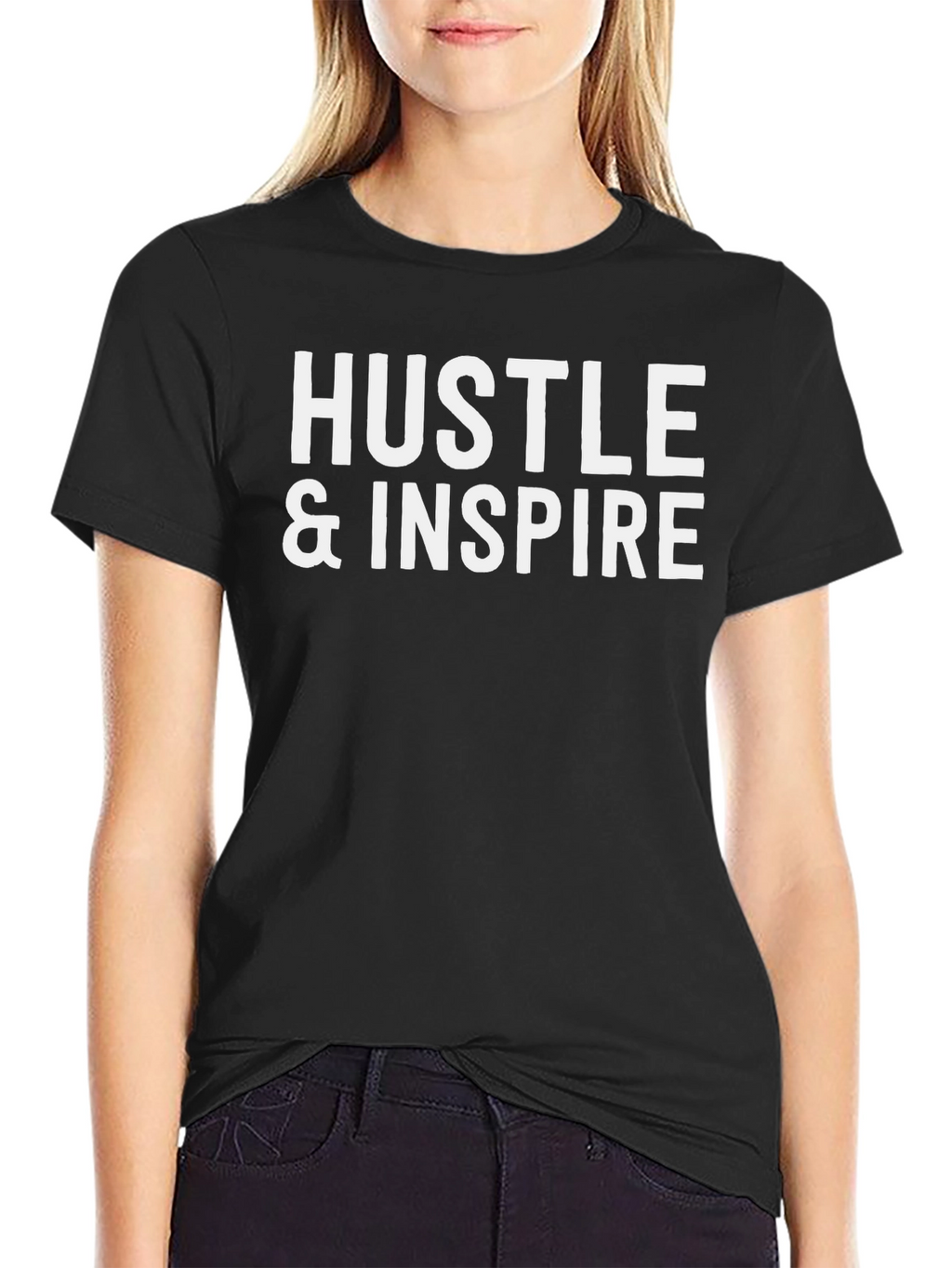 Hustle & Inspire Black Graphic Tee