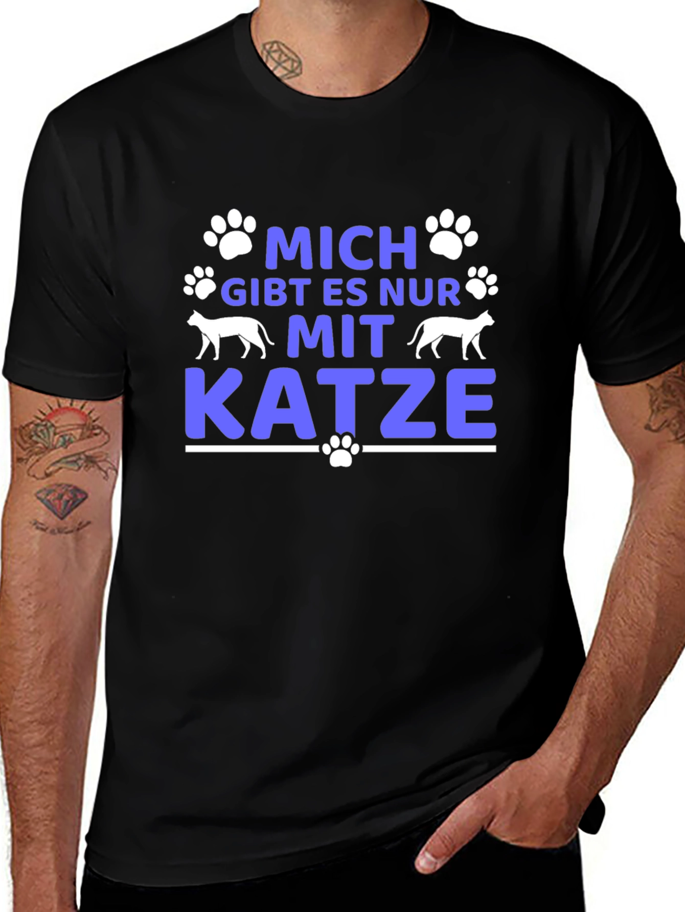 Cat Lover T-Shirt - Mich Gibt Es Nur Mit Katze