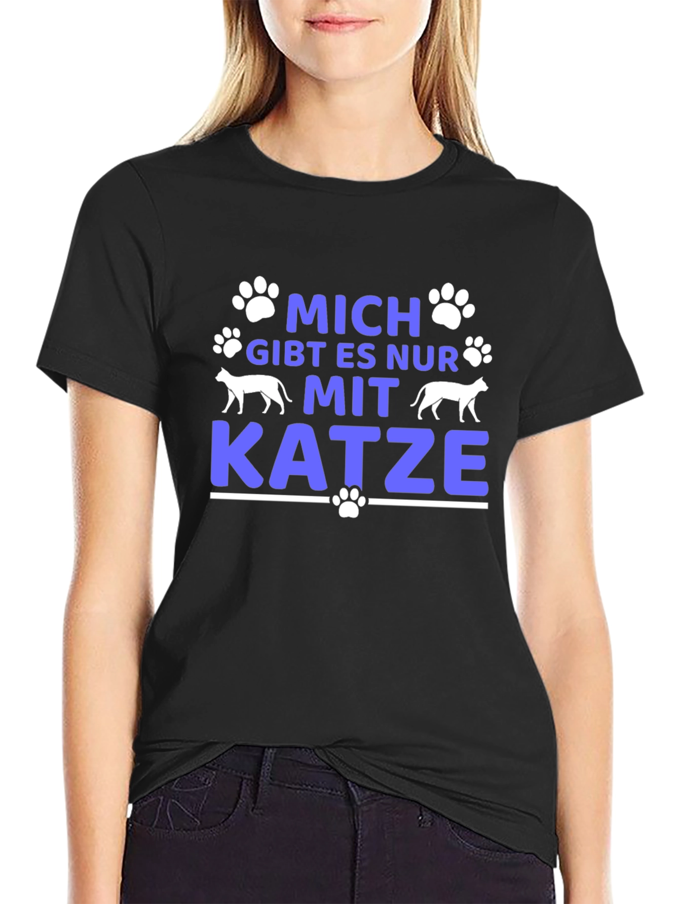 Cat Lover T-Shirt - Mich Gibt Es Nur Mit Katze