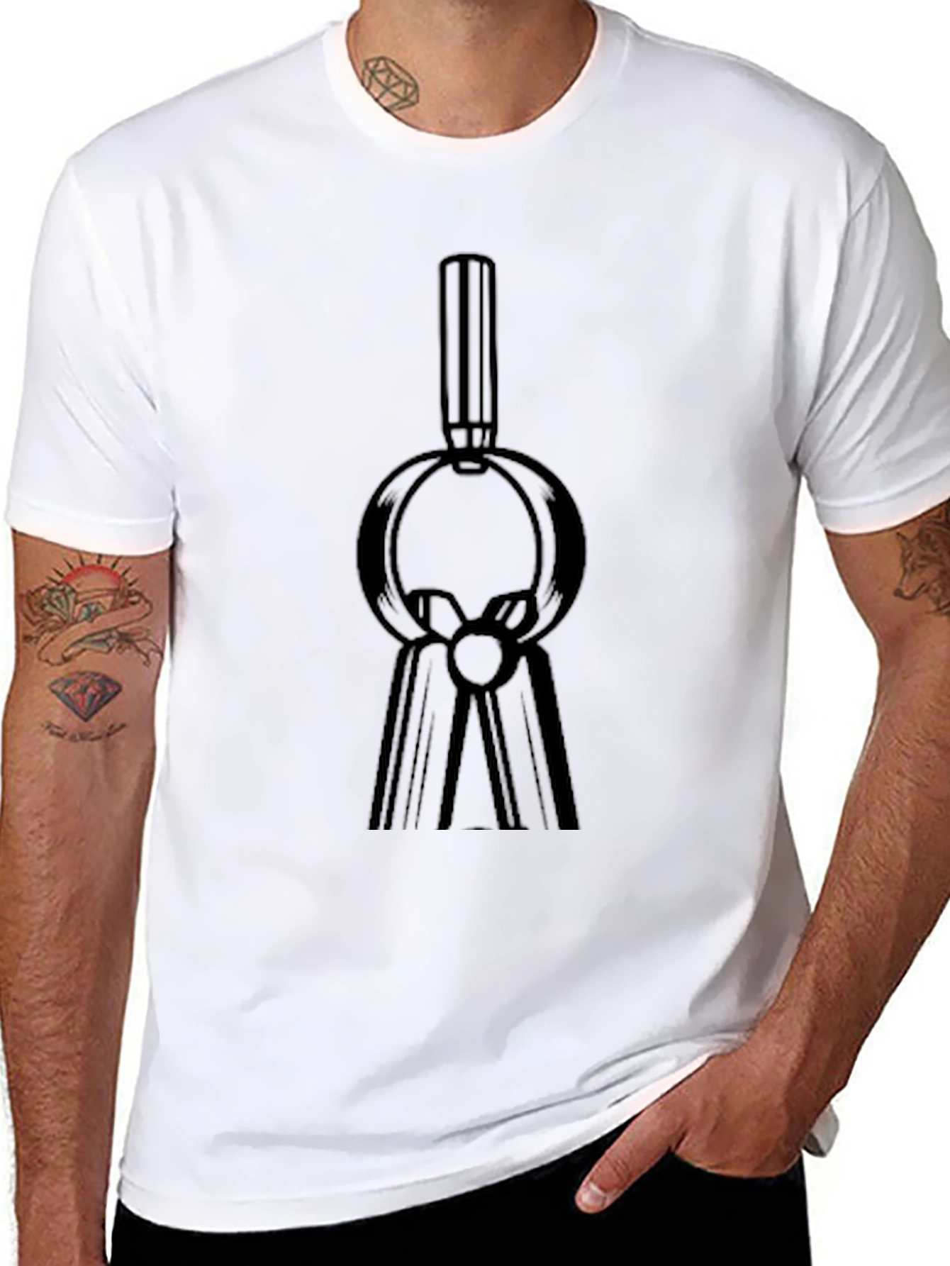 Black T-Shirt with Abstract Black Design