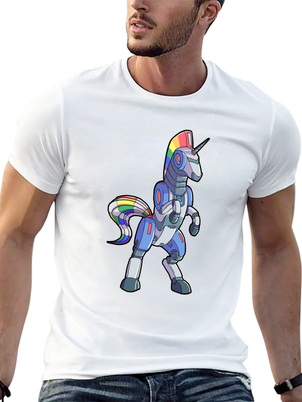 Robot Unicorn Rainbow T-Shirt