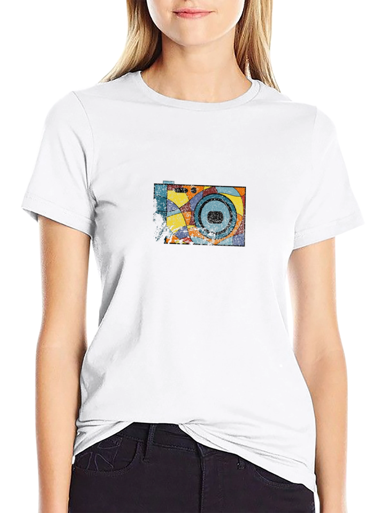 Retro Camera Graphic Black T-Shirt