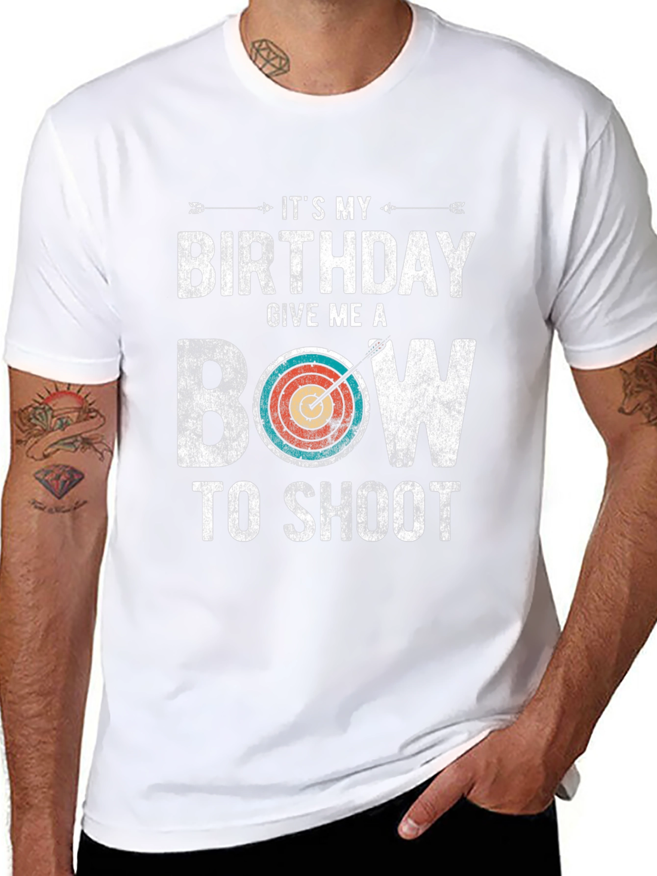 Birthday Bow T-Shirt: Archery Gift for Men