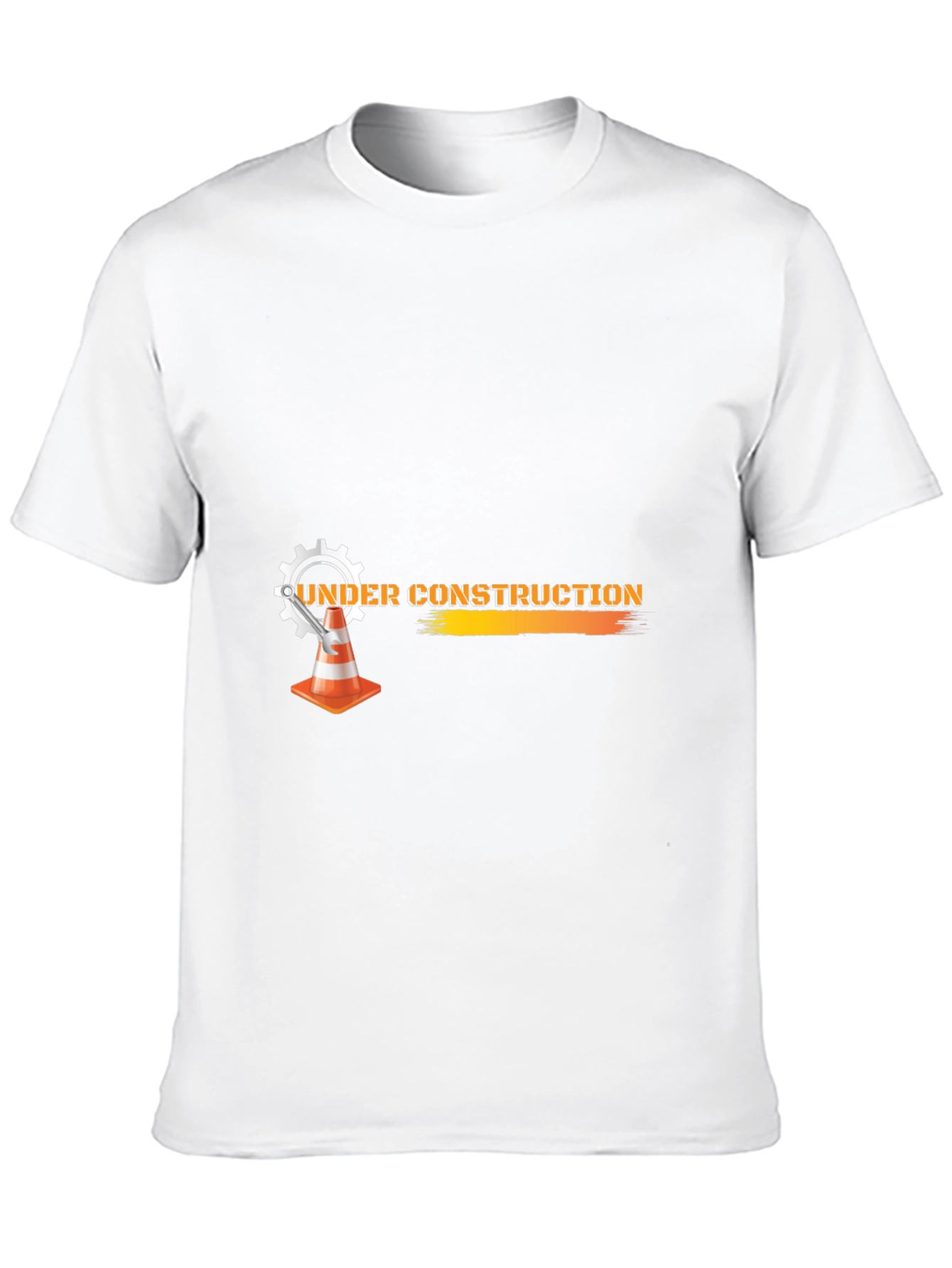 Under Construction Graphic Tee - Black Cotton Blend