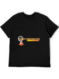 Under Construction Graphic Tee - Black Cotton Blend