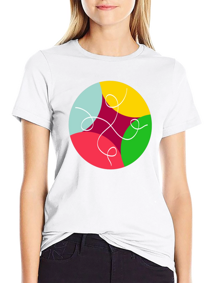 Abstract Circle Graphic Black T-Shirt