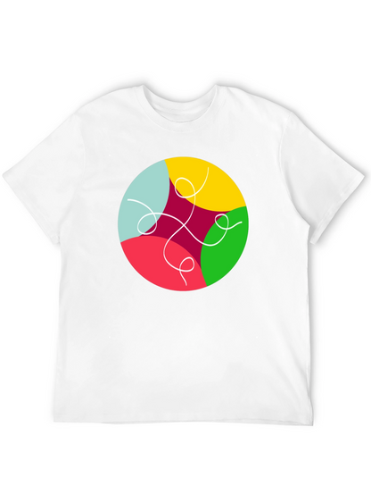 Abstract Circle Graphic Black T-Shirt