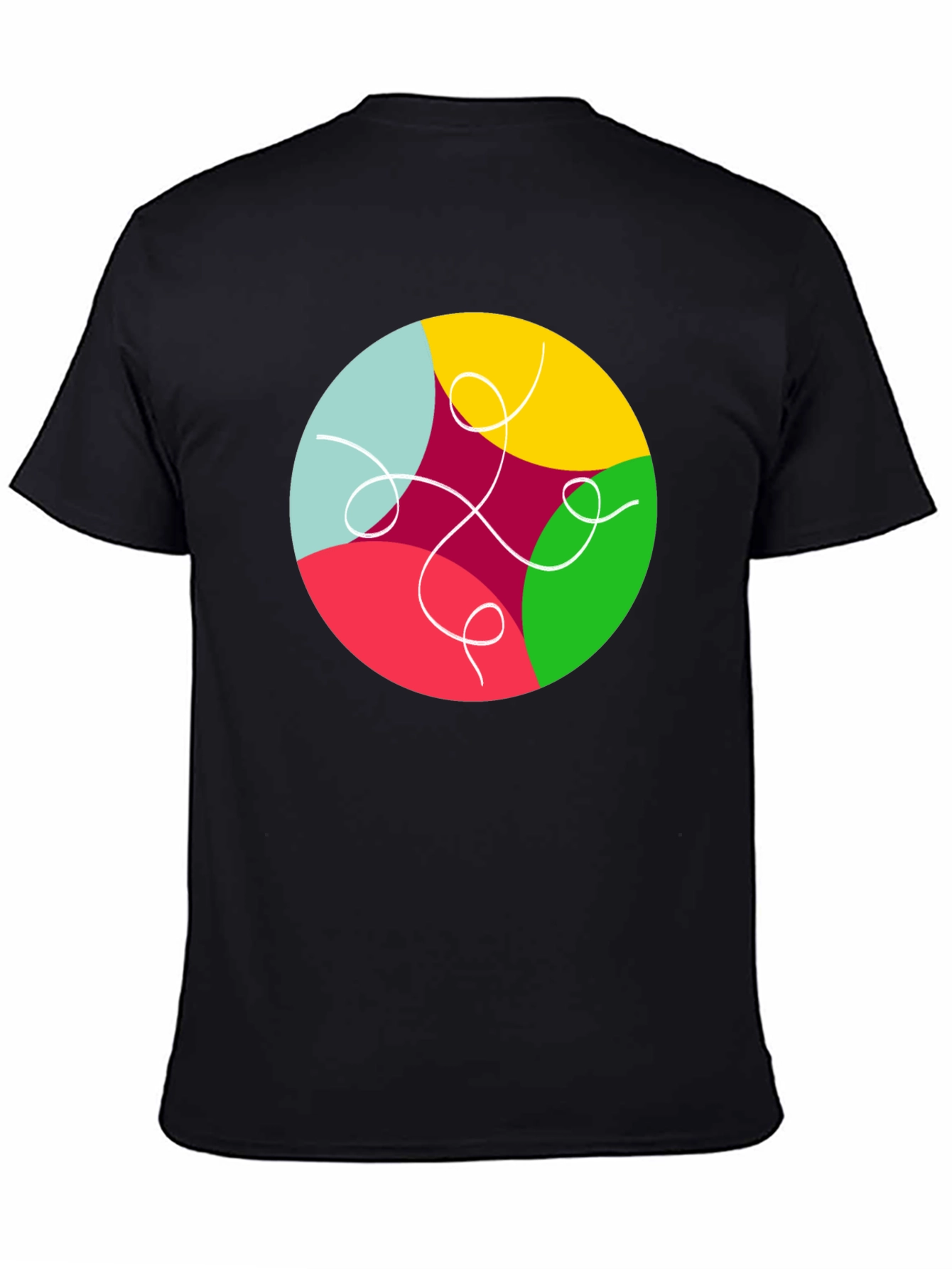 Abstract Circle Graphic Black T-Shirt