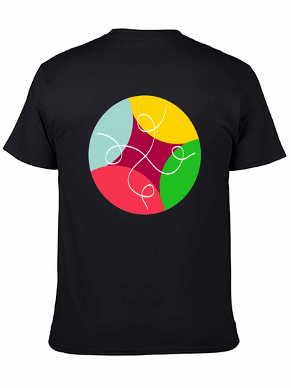 Abstract Circle Graphic Black T-Shirt