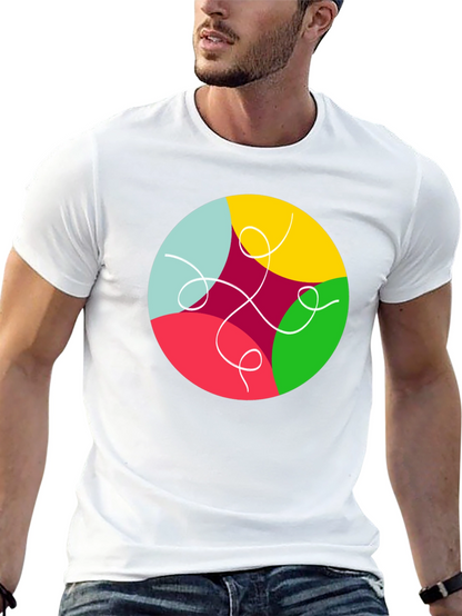 Abstract Circle Graphic Black T-Shirt