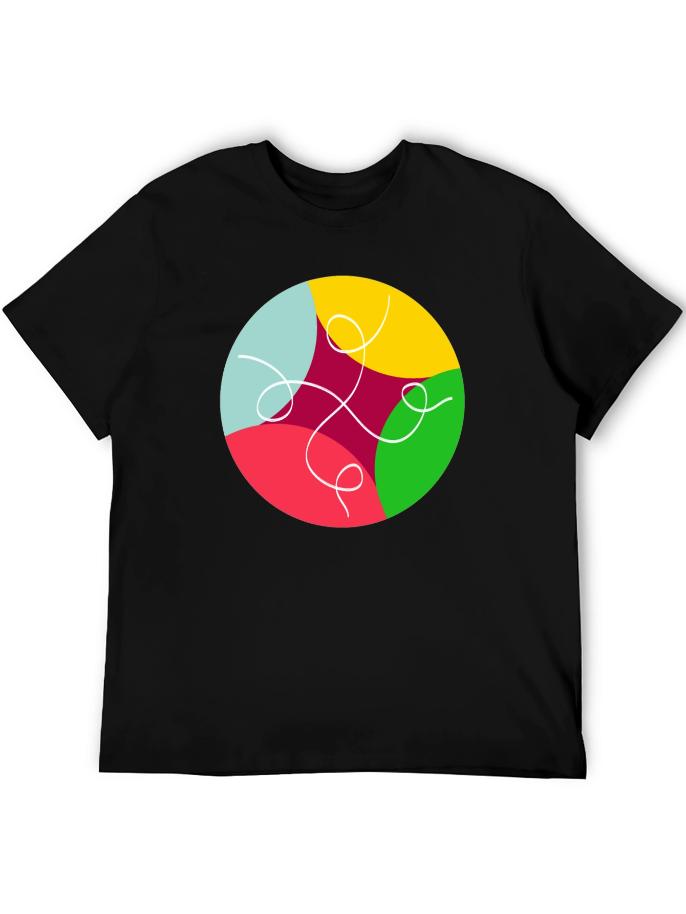 Abstract Circle Graphic Black T-Shirt