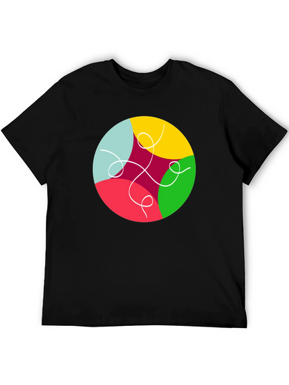 Abstract Circle Graphic Black T-Shirt