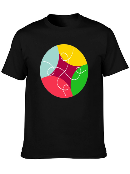 Abstract Circle Graphic Black T-Shirt