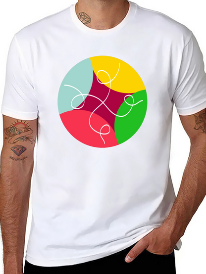 Abstract Circle Graphic Black T-Shirt
