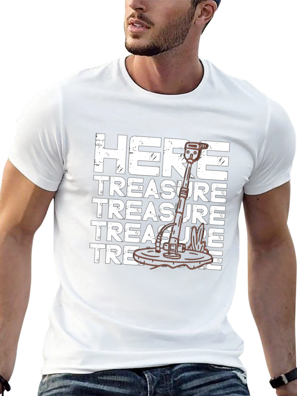 Treasure Here Metal Detector T-Shirt