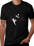 Climbing Heartbeat T-Shirt - Black Graphic Tee
