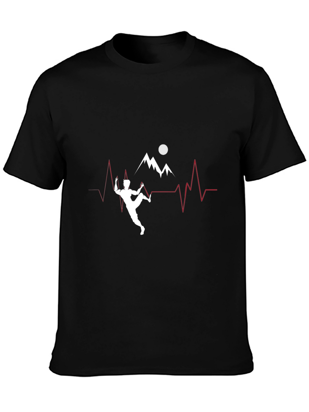 Climbing Heartbeat T-Shirt - Black Graphic Tee