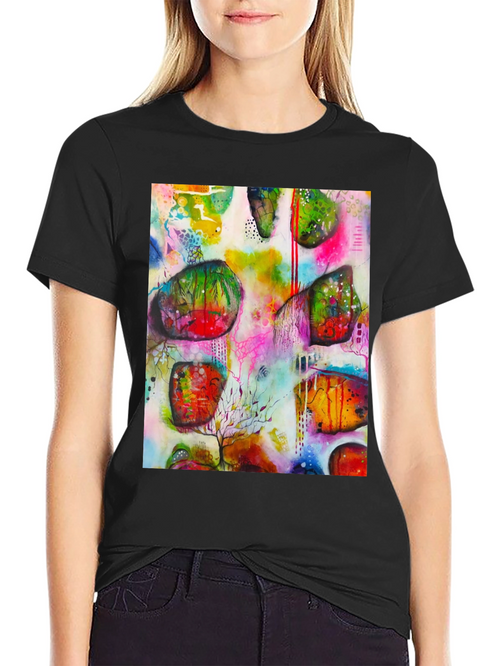 Abstract Art Print Mens Black T-Shirt
