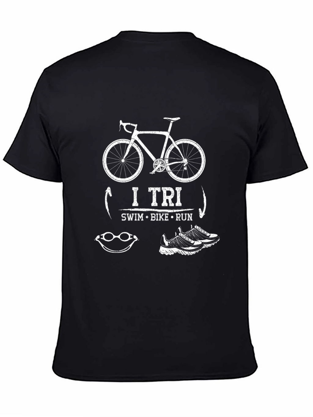 I Tri Swim Bike Run T-Shirt Triathlon Tee