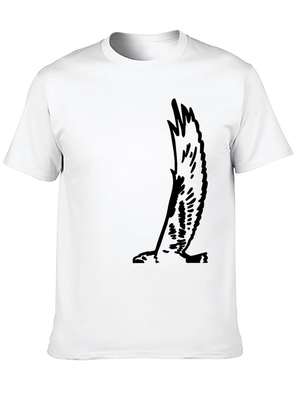 Mens Black Tee with Eagle Wing Graphic