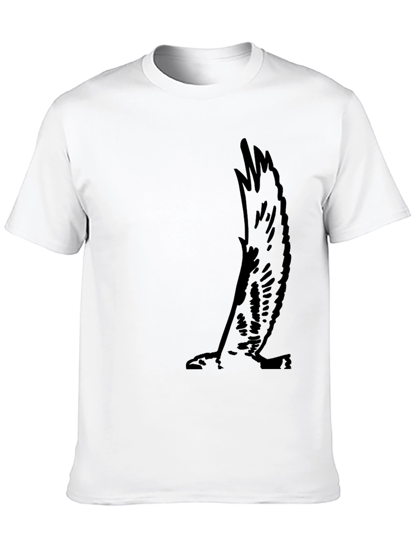 Mens Black Tee with Eagle Wing Graphic