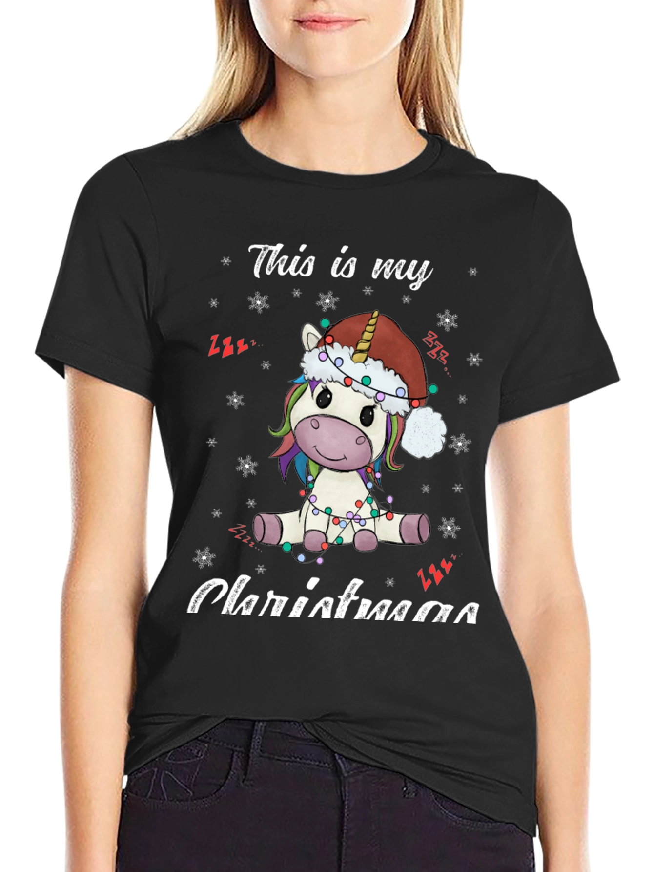 Unicorn Christmas T-Shirt - Holiday Festive Tee
