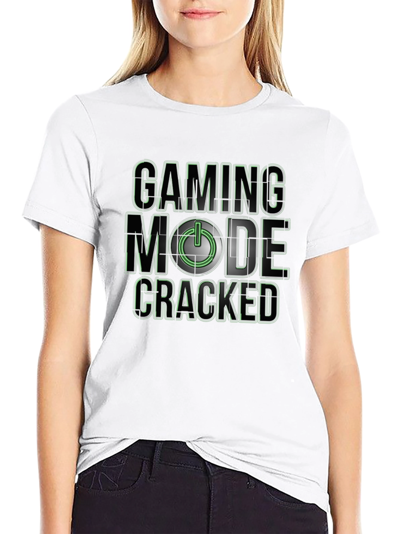 Gaming Mode Cracked T-Shirt - Black