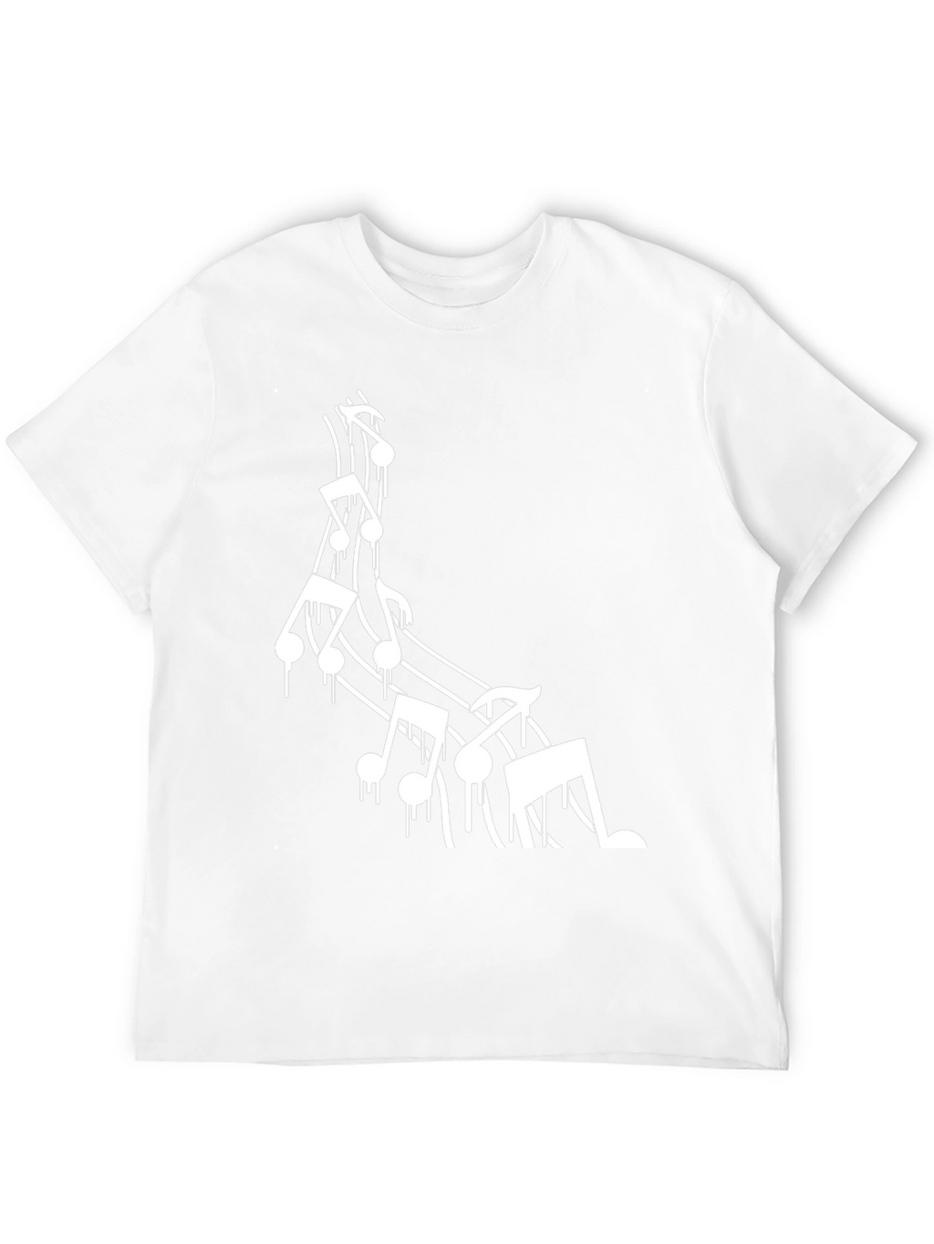Music Notes Drip Graphic T-Shirt