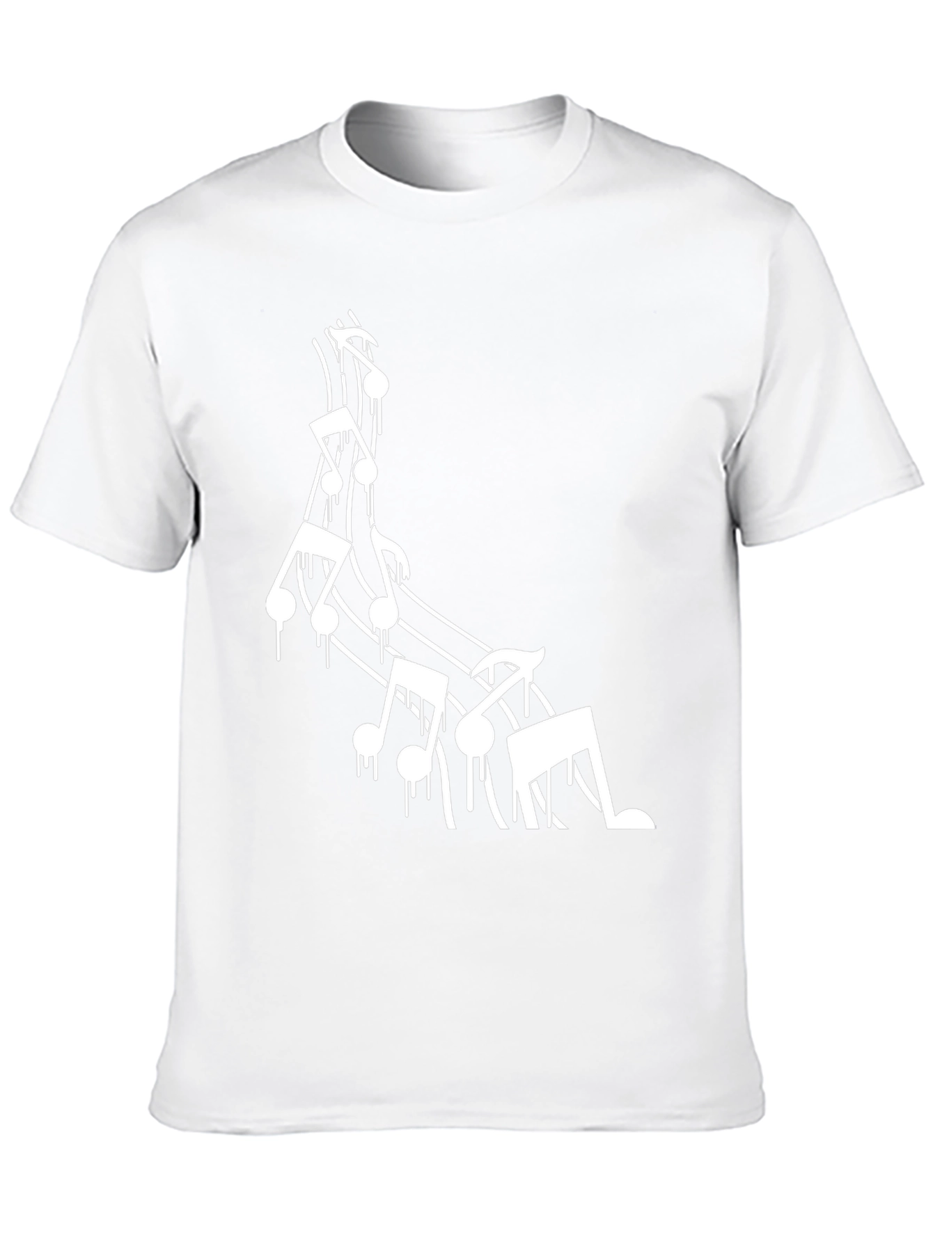 Music Notes Drip Graphic T-Shirt
