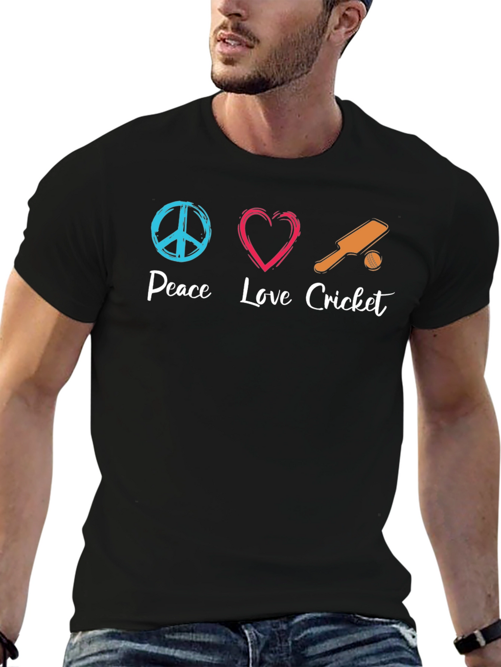 Peace Love Cricket Graphic Tee - Soft Cotton Blend