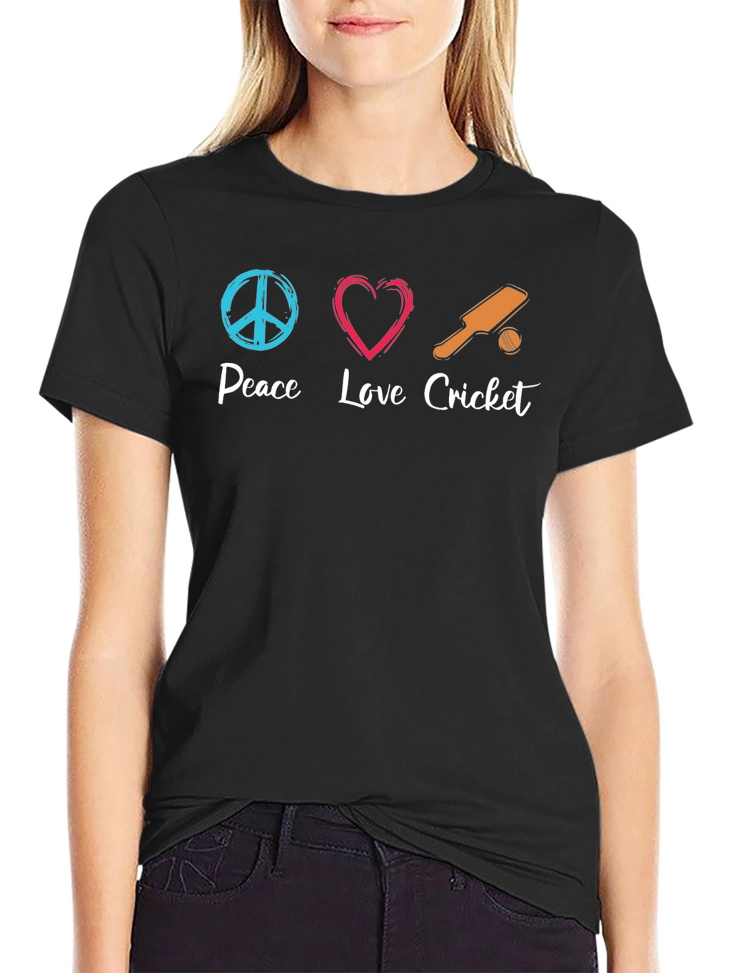 Peace Love Cricket Graphic Tee - Soft Cotton Blend