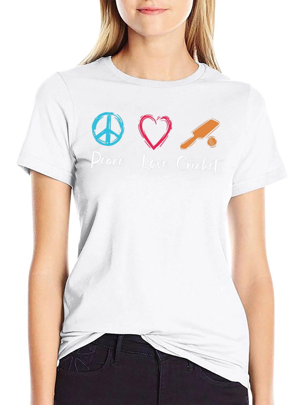 Peace Love Cricket Graphic Tee - Soft Cotton Blend