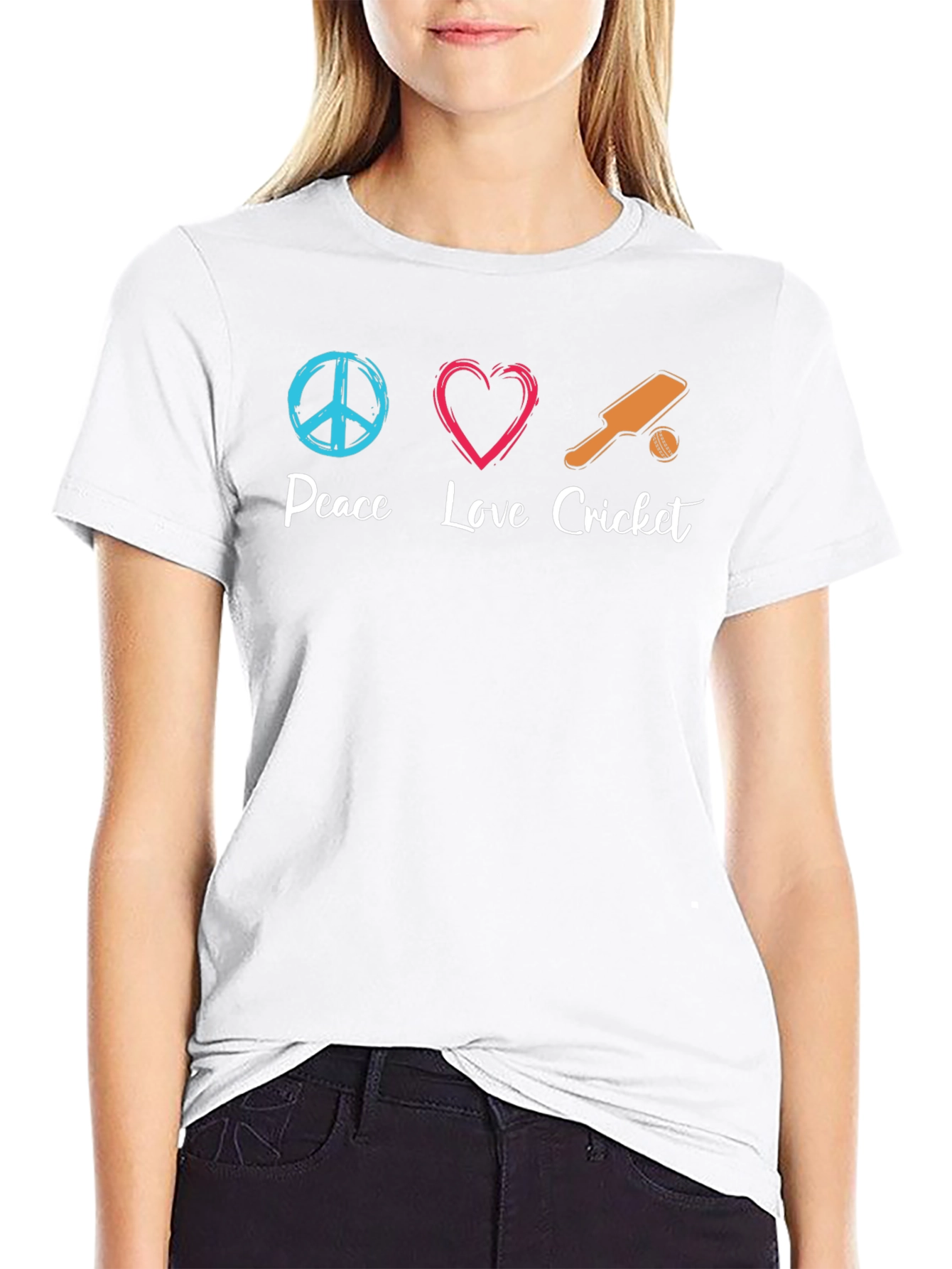Peace Love Cricket Graphic Tee - Soft Cotton Blend