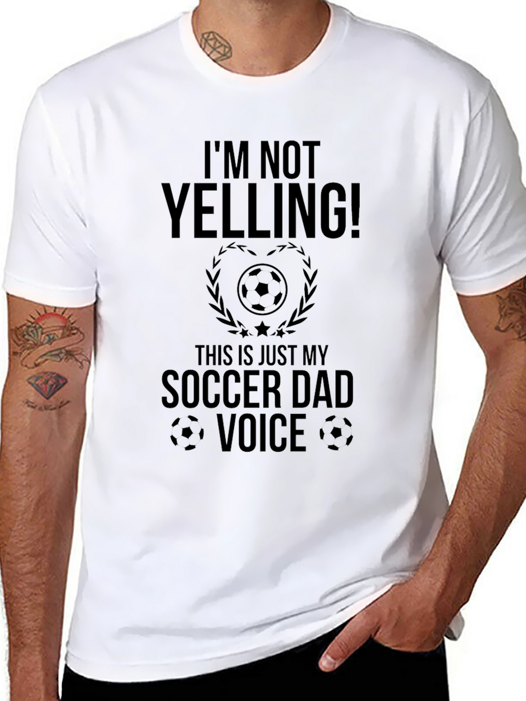 Funny Soccer Dad T-Shirt - Im Not Yelling!