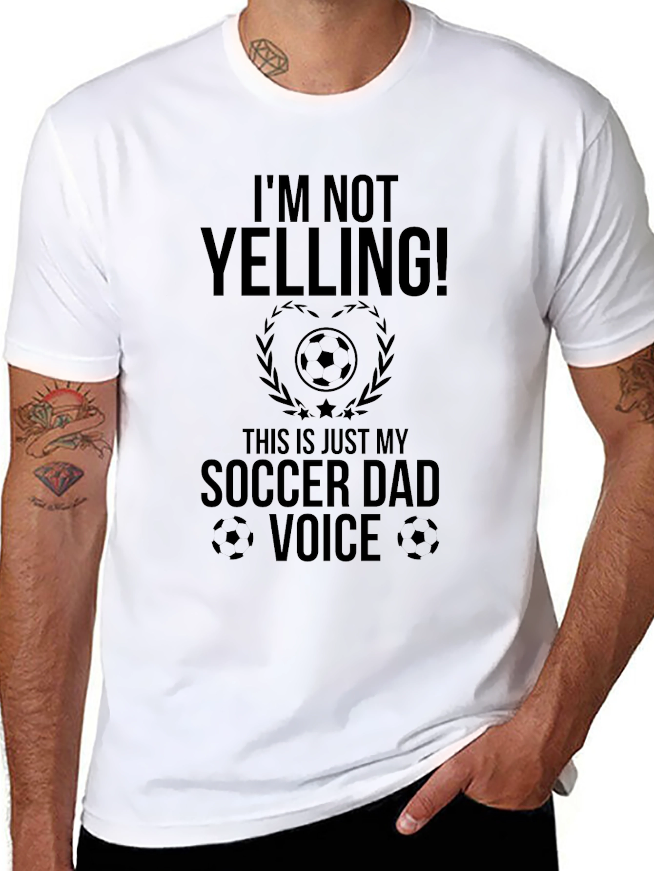 Funny Soccer Dad T-Shirt - Im Not Yelling!
