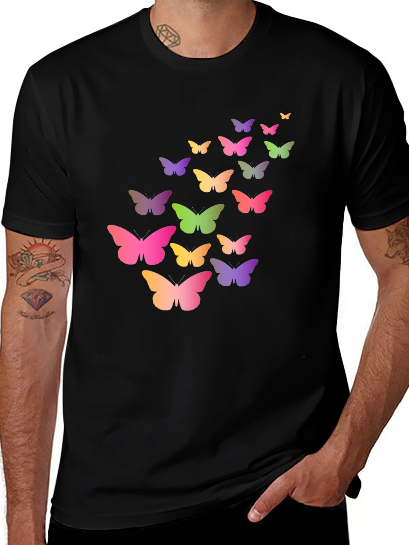 Butterfly Graphic Black T-Shirt
