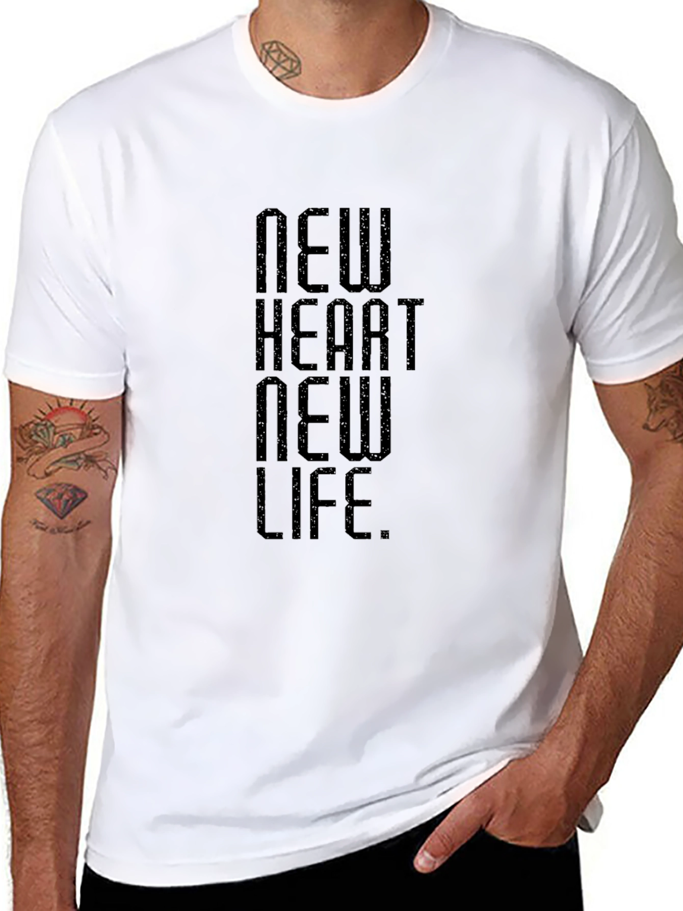 New Heart New Life Graphic Tee - Black
