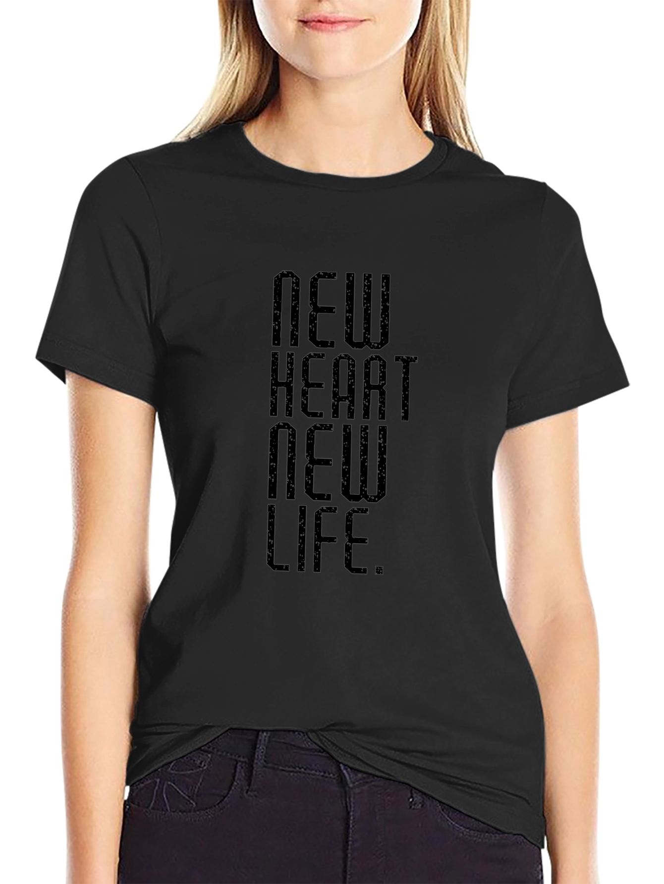 New Heart New Life Graphic Tee - Black