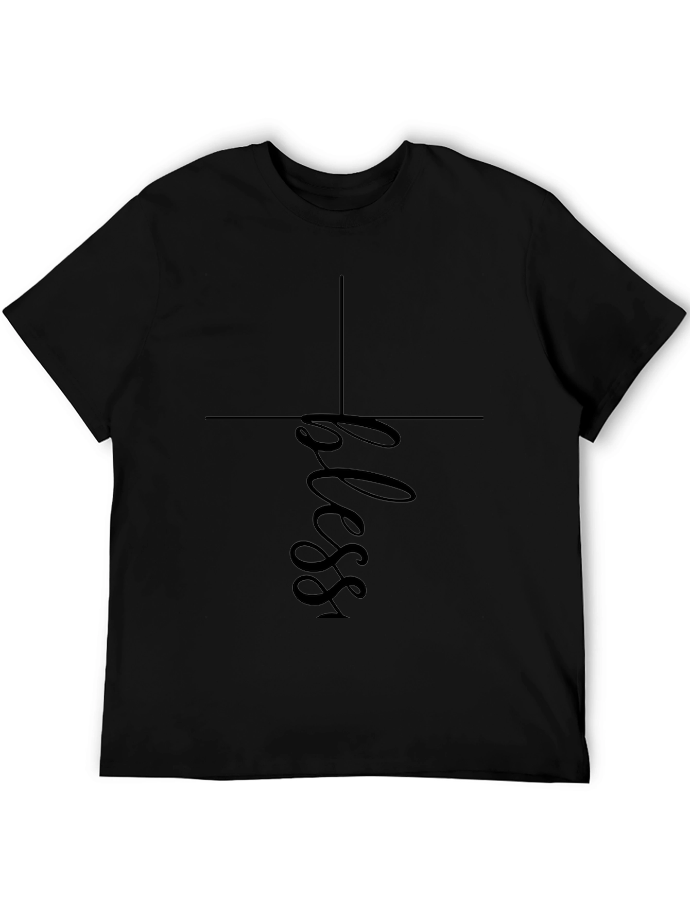 Bless Cross Graphic Tee - Mens Black Christian T-Shirt