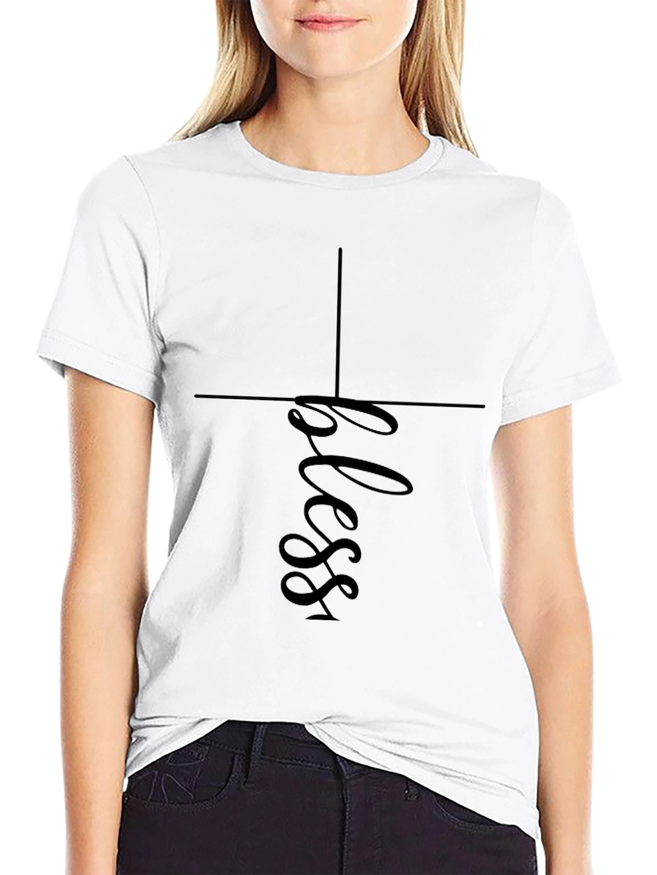 Bless Cross Graphic Tee - Mens Black Christian T-Shirt