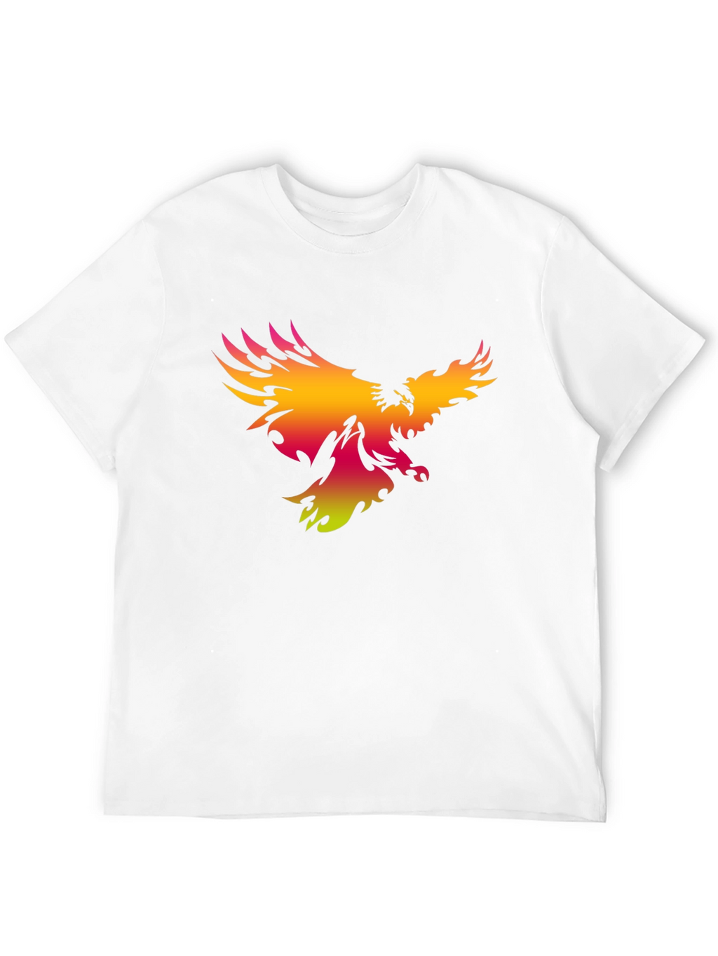 Mens Black T-Shirt with Gradient Phoenix Print